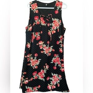 A&I Sleeveless Black/Floral Dress Size 1X NWOT